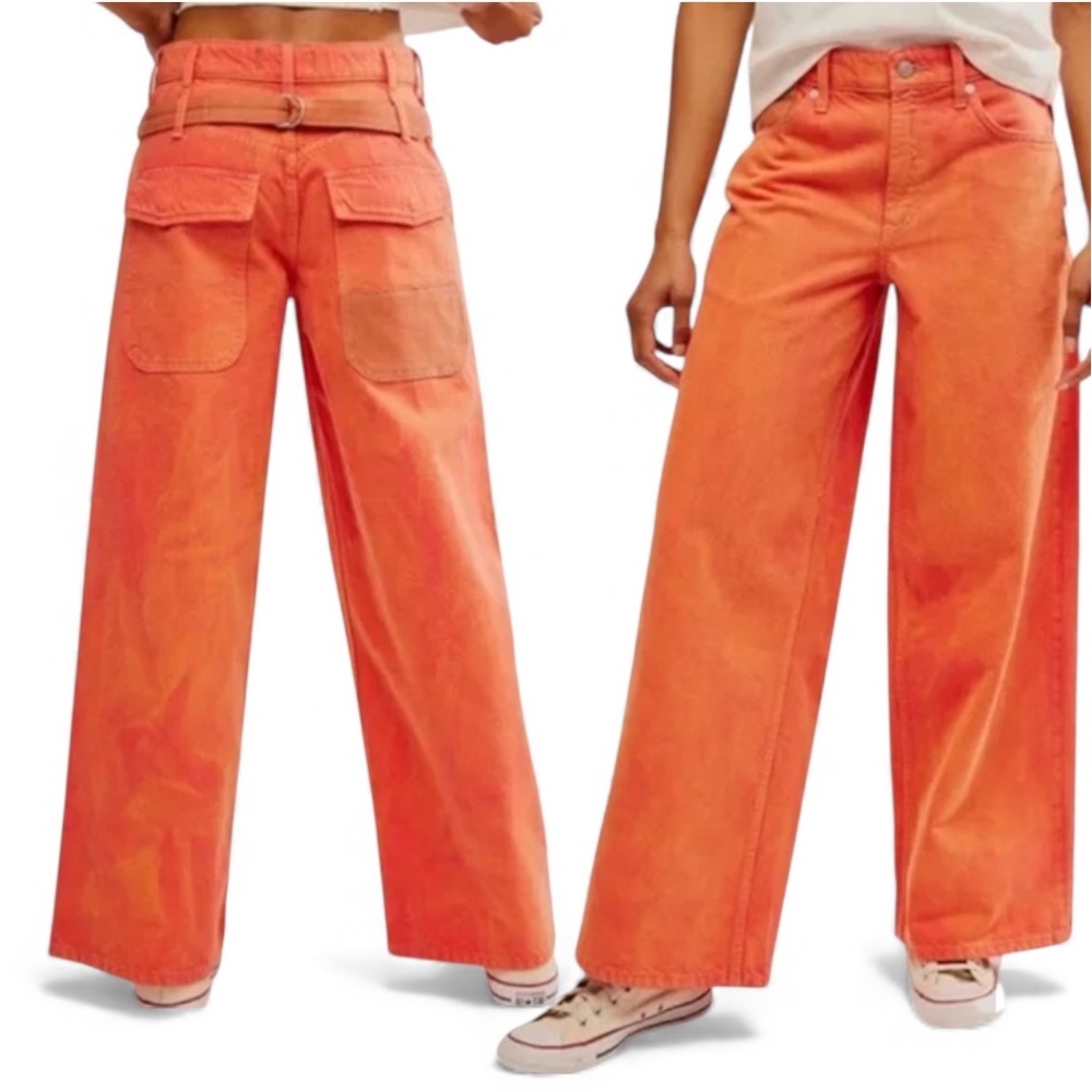 NWT - Free people / We the Free Waterfalls Baggy Wide Leg Utility Jeans
